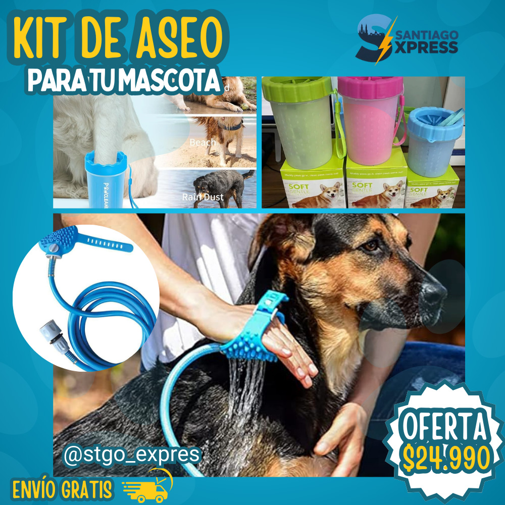 KIT DE BAÑO PARA MASCOTAS