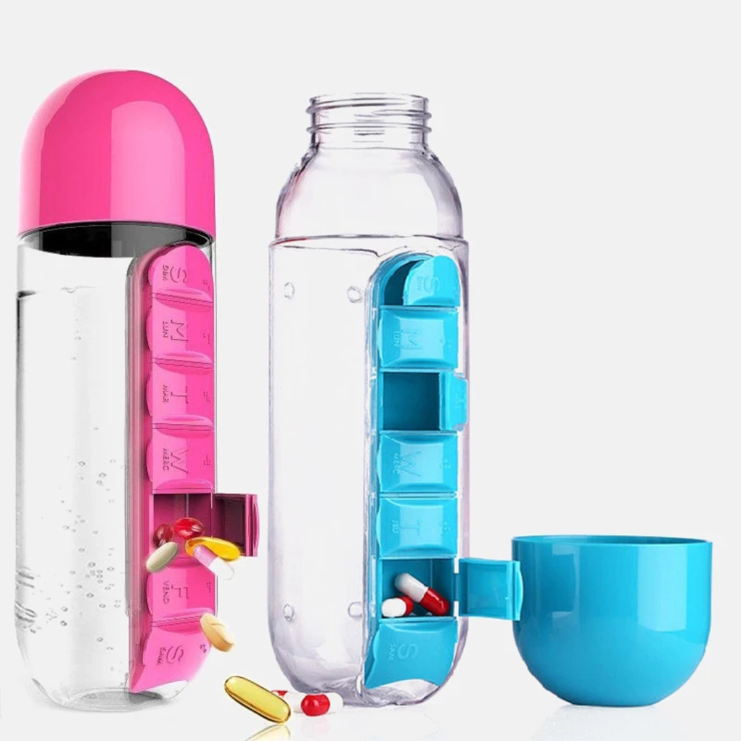 BOTELLA DE AGUA CON PASTILLERO