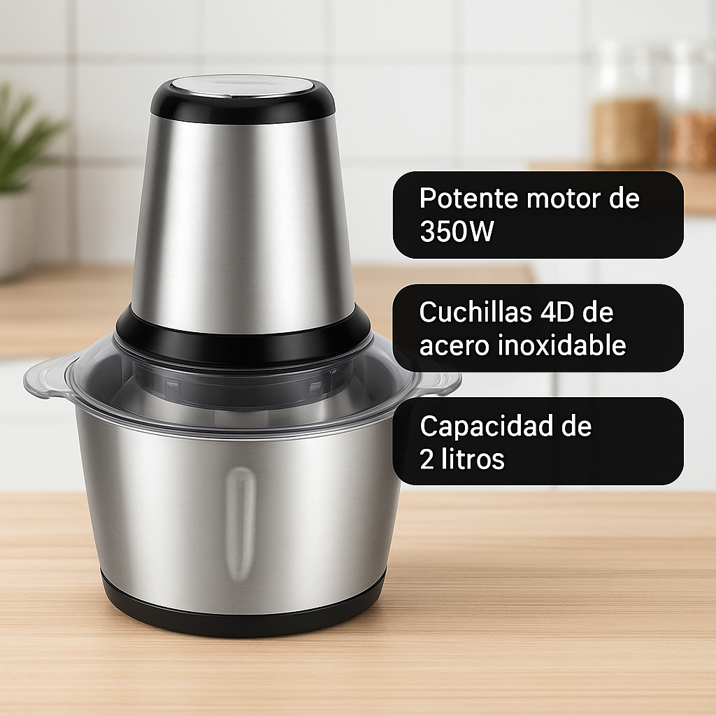 Procesador de Alimentos de Acero Inoxidable 2L