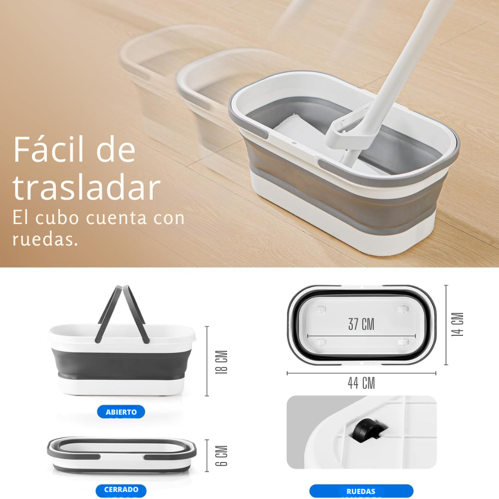 TRAPEADOR PLANO AUTOESCURRIBLE CON BALDE PLEGABLE