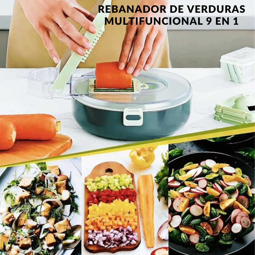 REBANADOR DE VERDURAS MULTIFUNCIONAL 9 EN 1